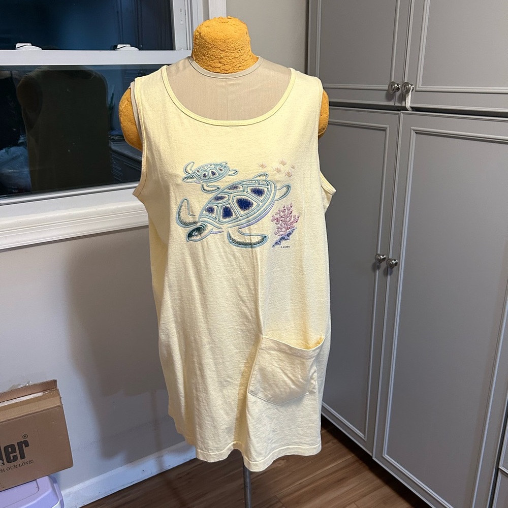 Turtle Tank Dress Embroidery Beach Classic One Sized